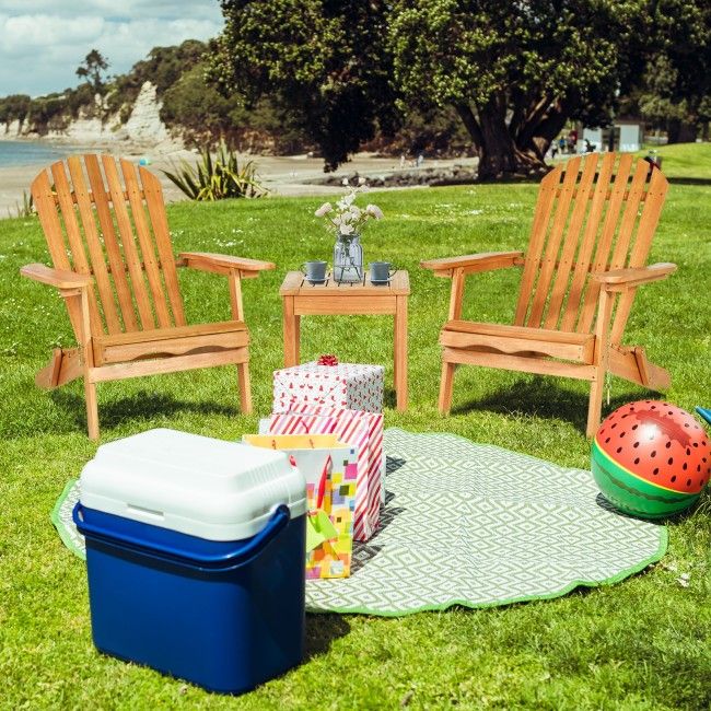 3 Pieces Adirondack Chair Set with Widened Armrest image 6
