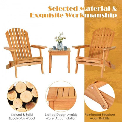 3 Pieces Adirondack Chair Set with Widened Armrest image 3