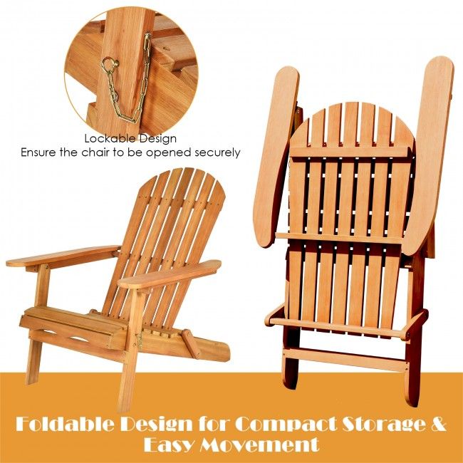 3 Pieces Adirondack Chair Set with Widened Armrest image 2
