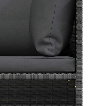 3-Seater Patio Sofa with Cushions Gray Poly Rattan image 8