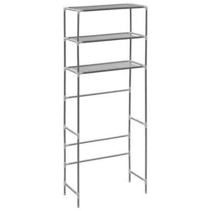 3-Tier Storage Rack Over Laundry Machine Silver - Side View