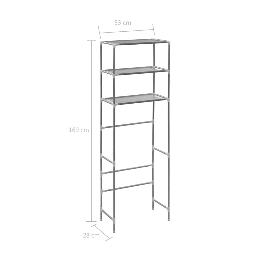 3-Tier Over Toilet Organizer Silver - In Bathroom Setting