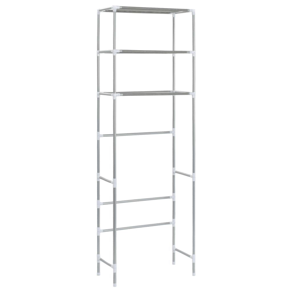 3-Tier Over Toilet Organizer Silver - With Towels
