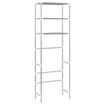 3-Tier Over Toilet Organizer Silver - With Towels