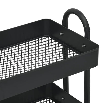 3-Tier Trolley Black 16.9"x13.4"x31.1" Steel image 5