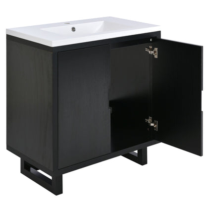 30" Bathroom vanity Set with Sink, Combo Cabinet, Bathroom Storage Cabinet, Solid Wood Legs(The same with SV000008AAB-1) image 14