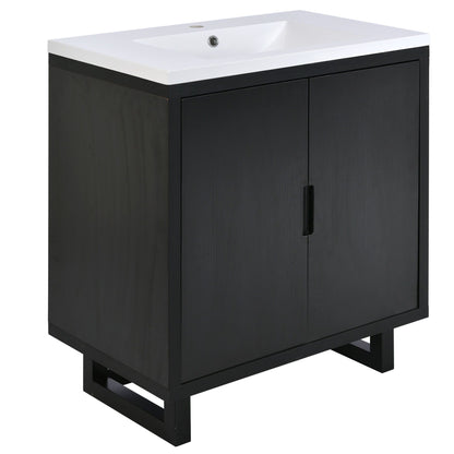 30" Bathroom vanity Set with Sink, Combo Cabinet, Bathroom Storage Cabinet, Solid Wood Legs(The same with SV000008AAB-1) image 12