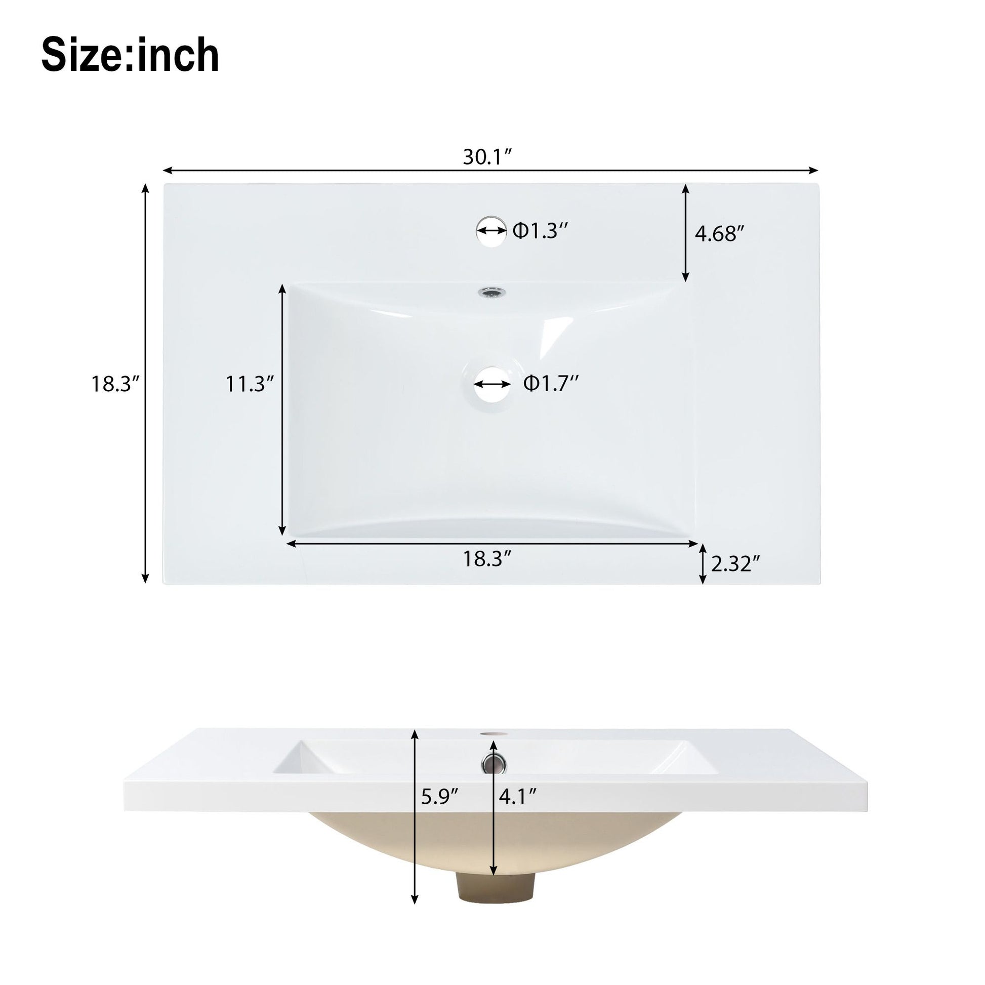 30" Bathroom vanity Set with Sink, Combo Cabinet, Bathroom Storage Cabinet, Solid Wood Legs(The same with SV000008AAB-1) image 9