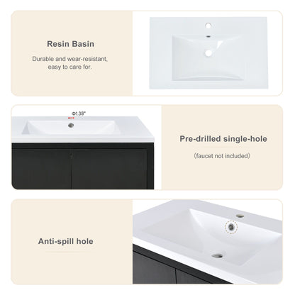 30" Bathroom vanity Set with Sink, Combo Cabinet, Bathroom Storage Cabinet, Solid Wood Legs(The same with SV000008AAB-1) image 7