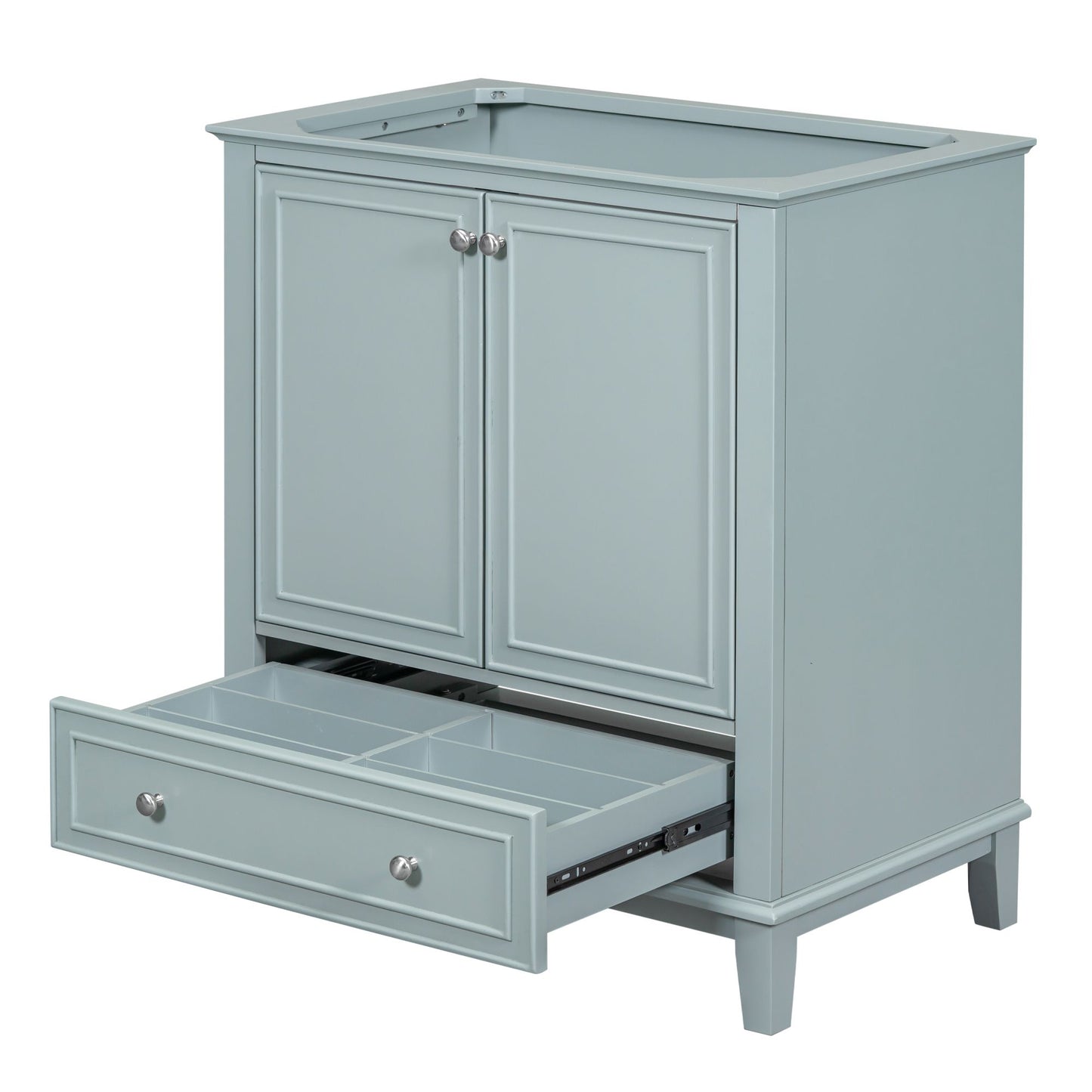 30" Bathroom Vanity without Sink, Base Only, Multi-functional Bathroom Cabinet with Doors and Drawer, Solid Frame and MD image 11