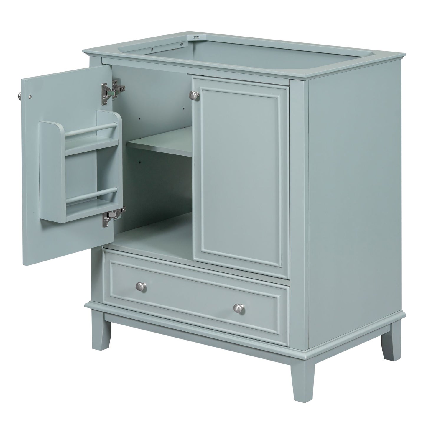 30" Bathroom Vanity without Sink, Base Only, Multi-functional Bathroom Cabinet with Doors and Drawer, Solid Frame and MD image 13