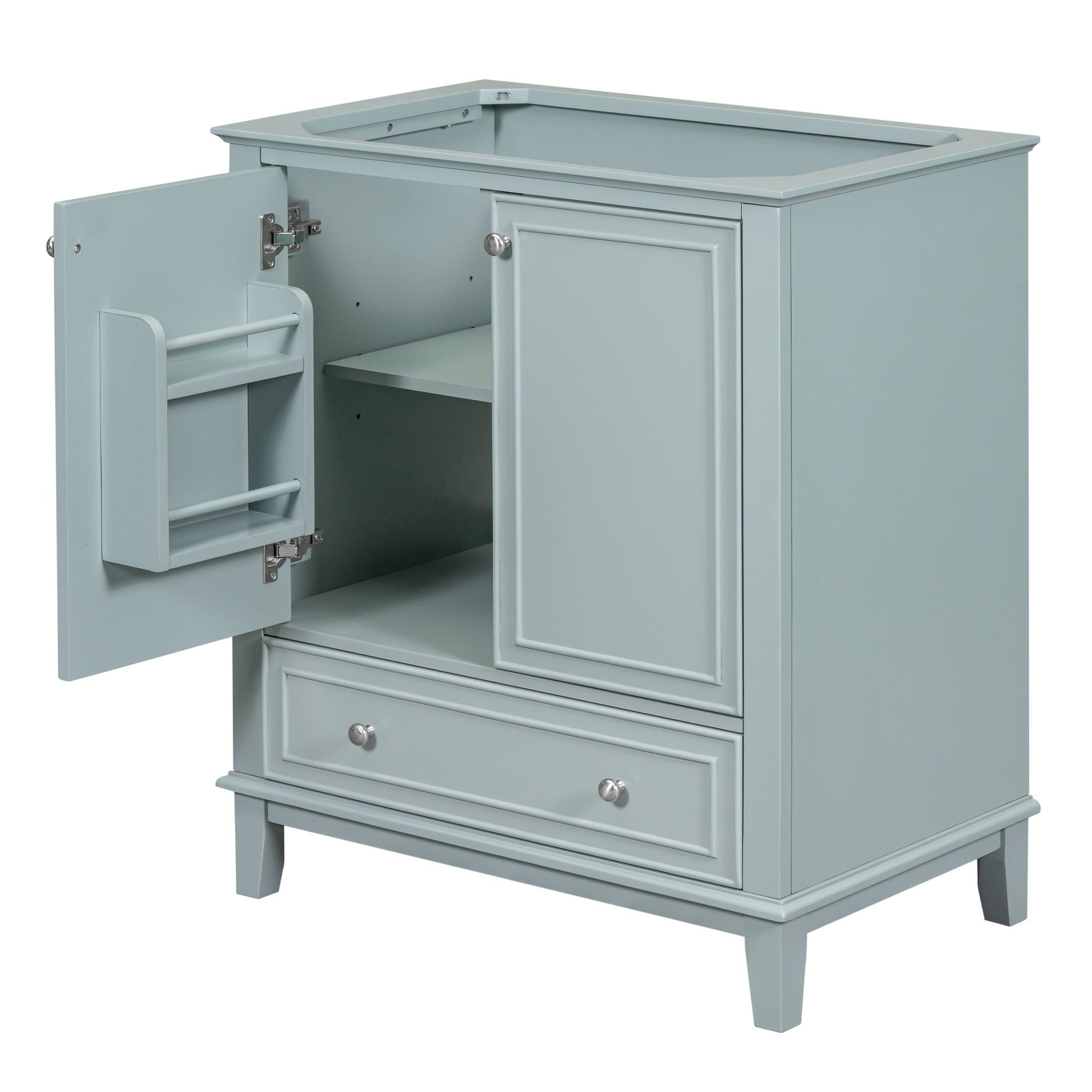 30" Bathroom Vanity without Sink, Base Only, Multi-functional Bathroom Cabinet with Doors and Drawer, Solid Frame and MD image 13