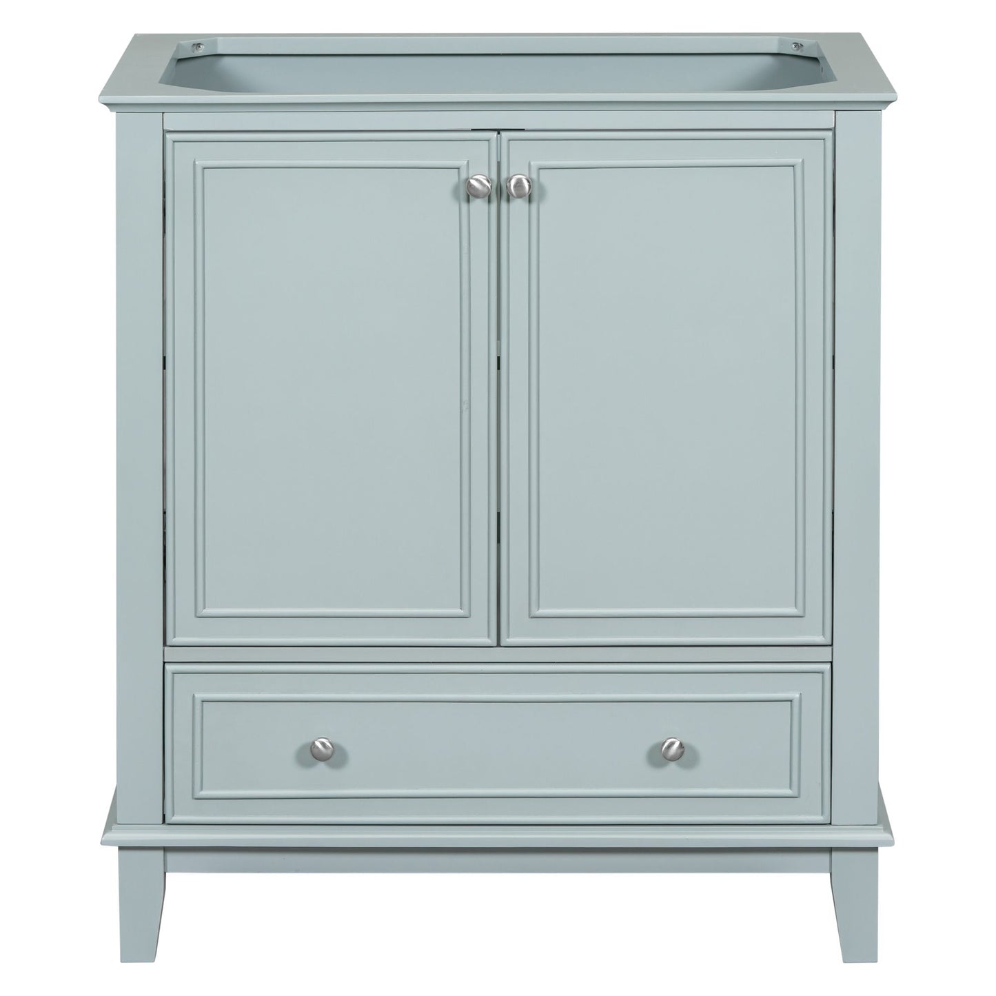 30" Bathroom Vanity without Sink, Base Only, Multi-functional Bathroom Cabinet with Doors and Drawer, Solid Frame and MD image 9