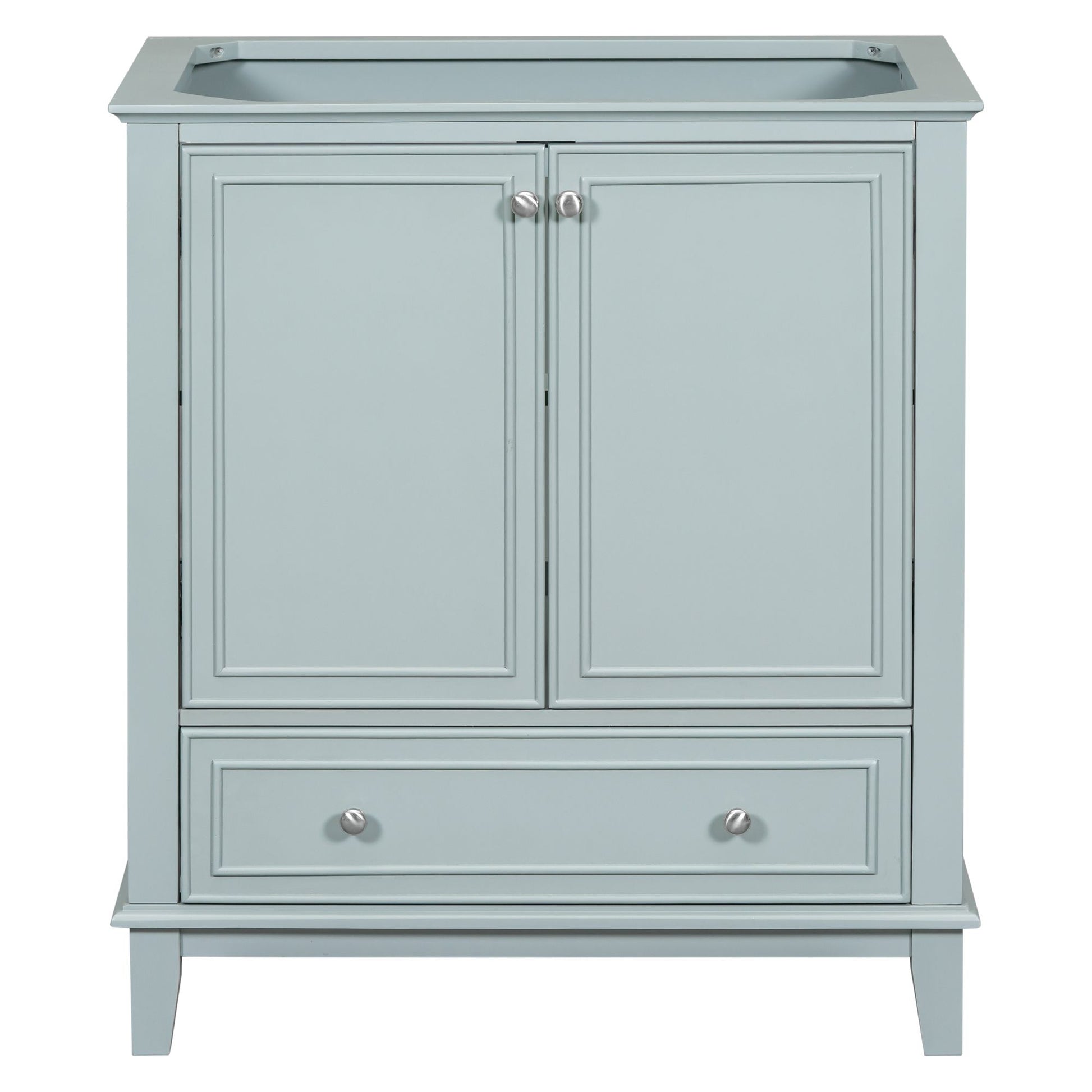 30" Bathroom Vanity without Sink, Base Only, Multi-functional Bathroom Cabinet with Doors and Drawer, Solid Frame and MD image 9