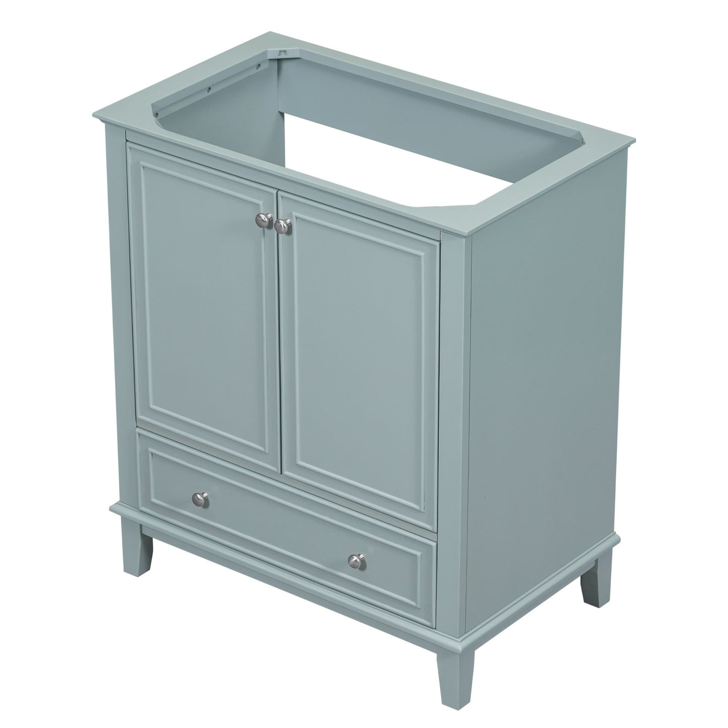30" Bathroom Vanity without Sink, Base Only, Multi-functional Bathroom Cabinet with Doors and Drawer, Solid Frame and MD image 16