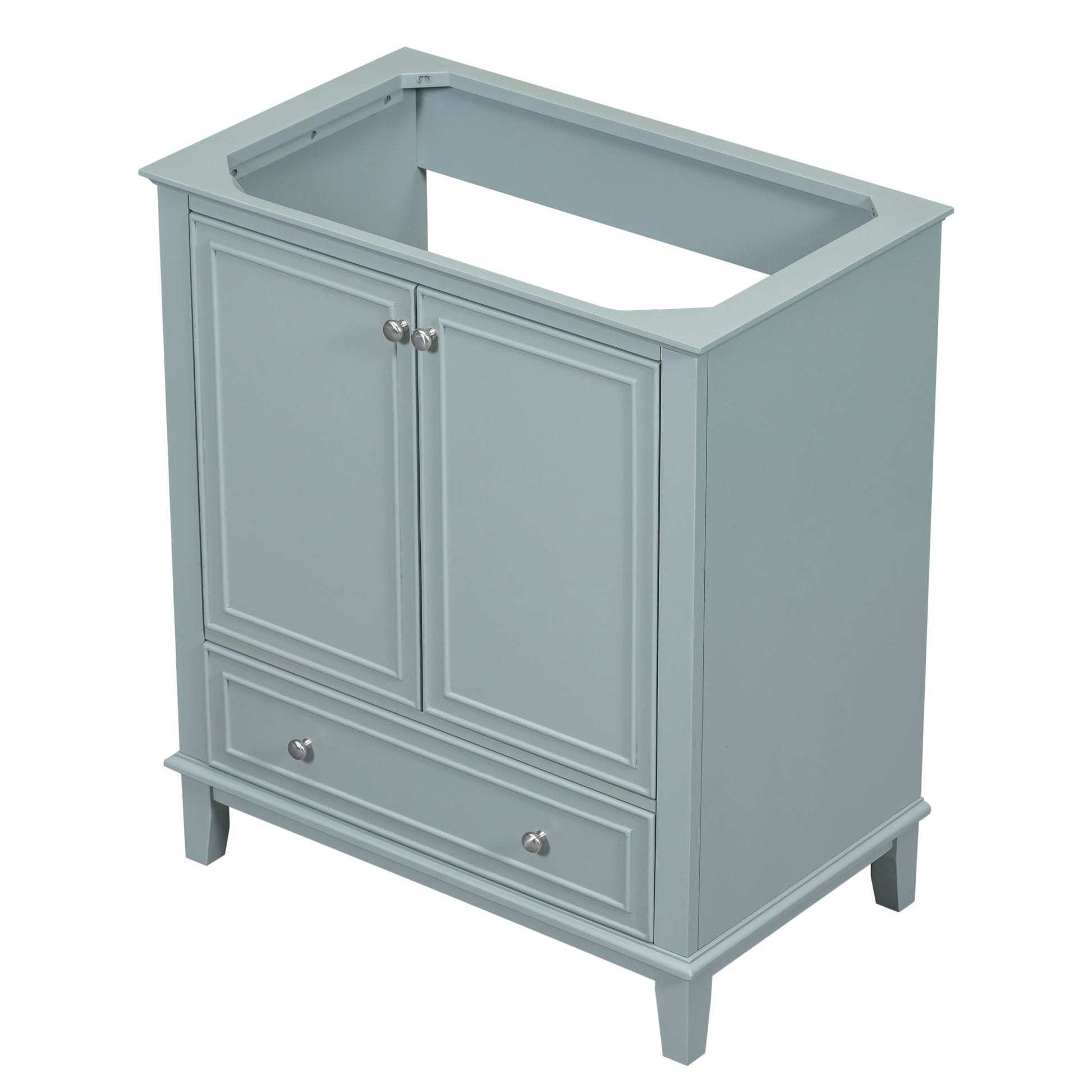 30" Bathroom Vanity without Sink, Base Only, Multi-functional Bathroom Cabinet with Doors and Drawer, Solid Frame and MD image 16