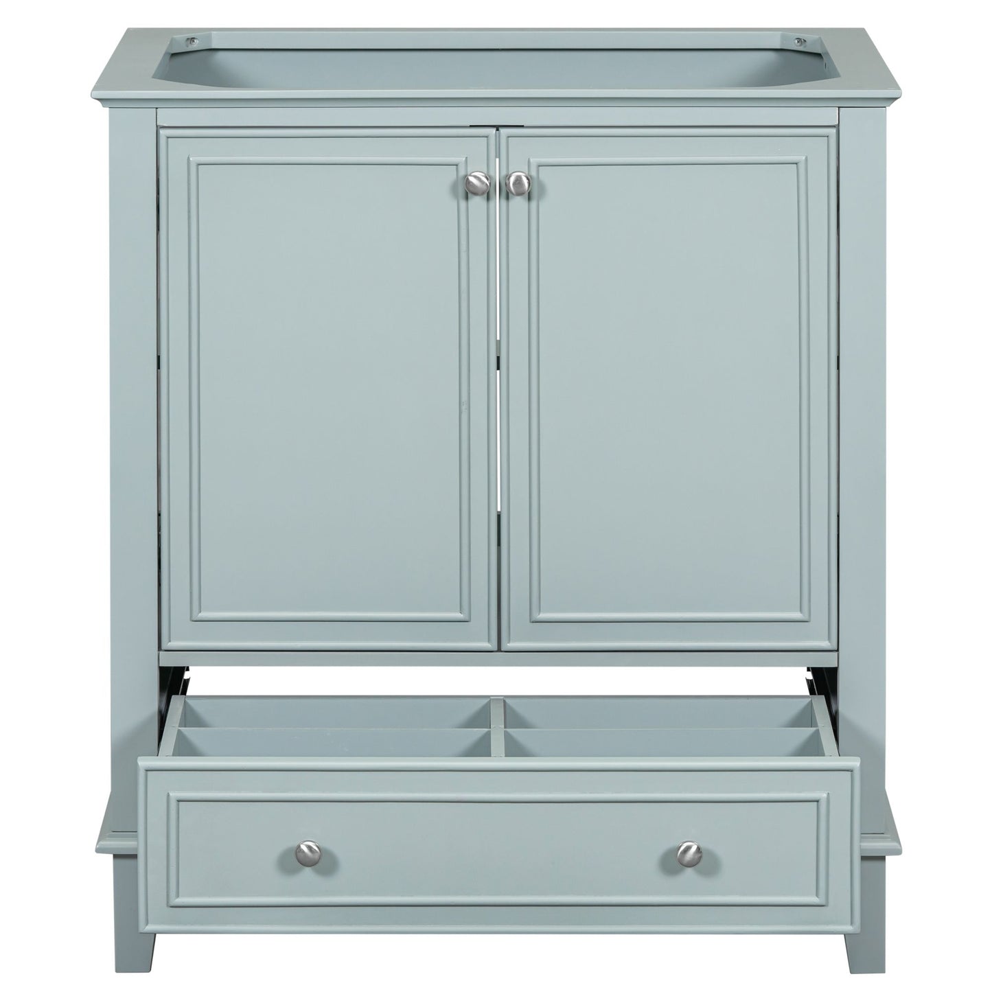 30" Bathroom Vanity without Sink, Base Only, Multi-functional Bathroom Cabinet with Doors and Drawer, Solid Frame and MD image 15