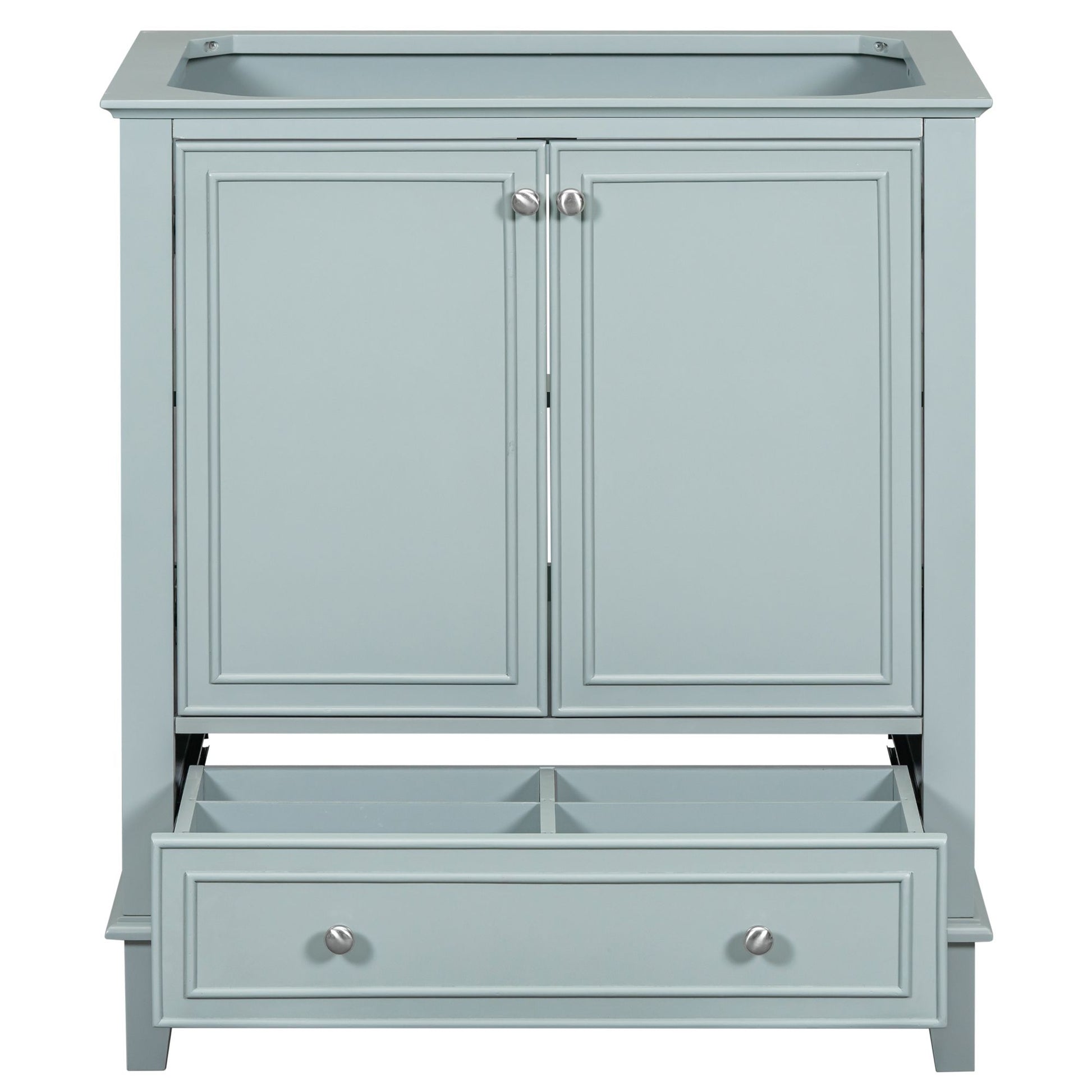 30" Bathroom Vanity without Sink, Base Only, Multi-functional Bathroom Cabinet with Doors and Drawer, Solid Frame and MD image 15