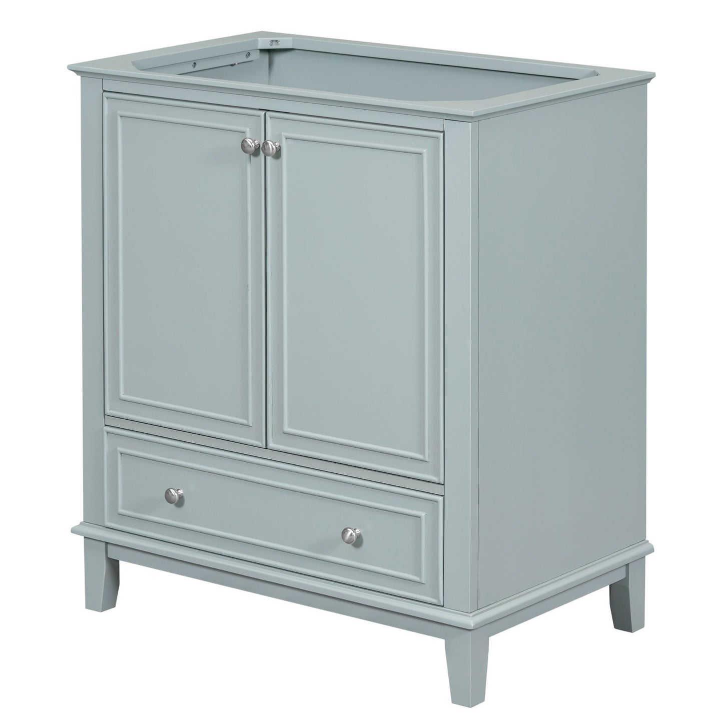 30" Bathroom Vanity without Sink, Base Only, Multi-functional Bathroom Cabinet with Doors and Drawer, Solid Frame and MD image 14