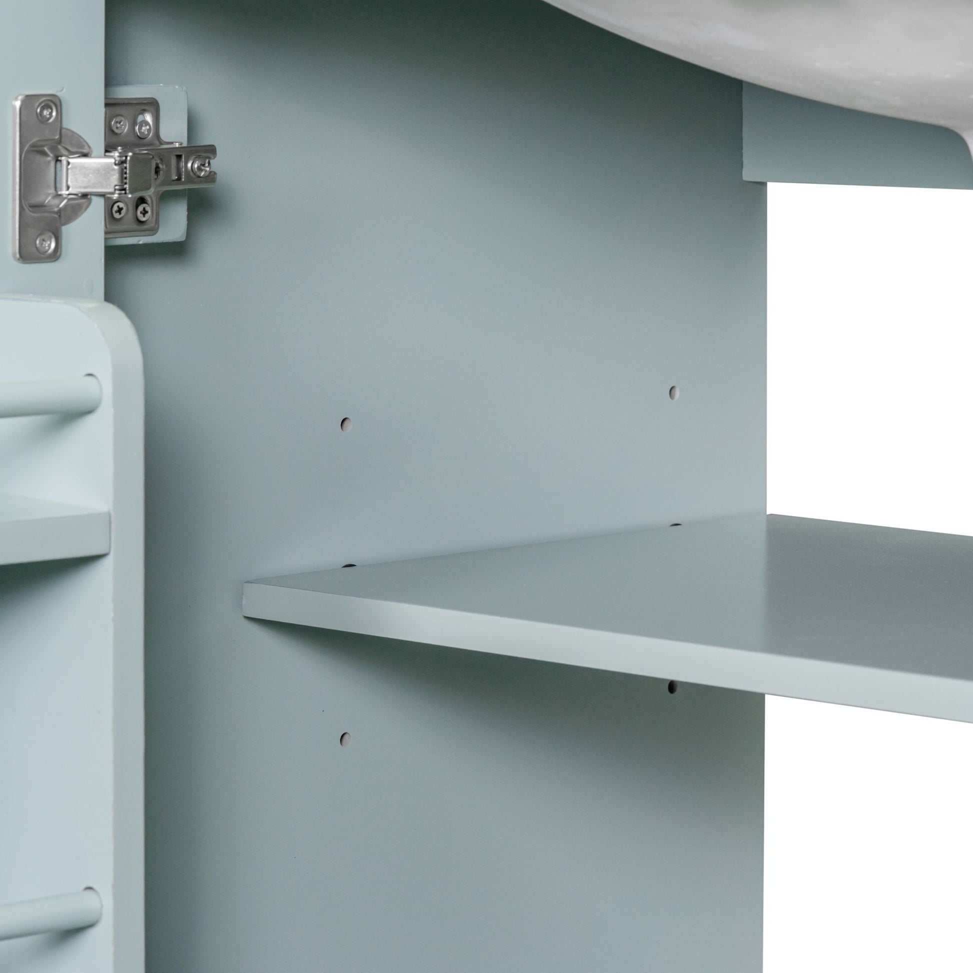 30" Bathroom Vanity without Sink, Base Only, Multi-functional Bathroom Cabinet with Doors and Drawer, Solid Frame and MD image 19