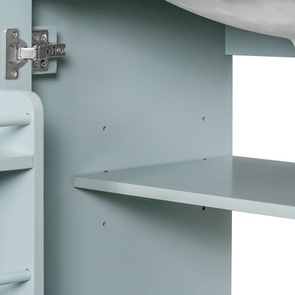 30" Bathroom Vanity without Sink, Base Only, Multi-functional Bathroom Cabinet with Doors and Drawer, Solid Frame and MD image 19