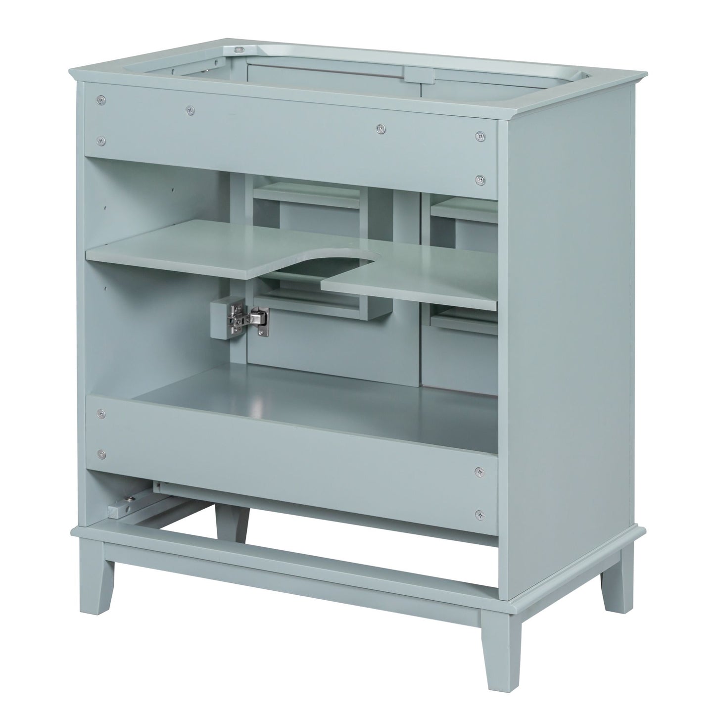 30" Bathroom Vanity without Sink, Base Only, Multi-functional Bathroom Cabinet with Doors and Drawer, Solid Frame and MD image 18