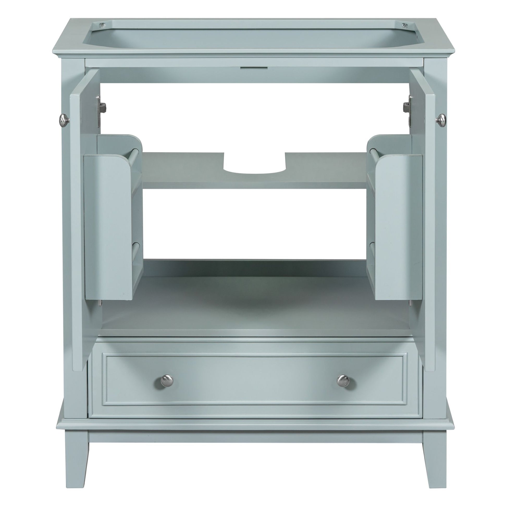 30" Bathroom Vanity without Sink, Base Only, Multi-functional Bathroom Cabinet with Doors and Drawer, Solid Frame and MD image 10