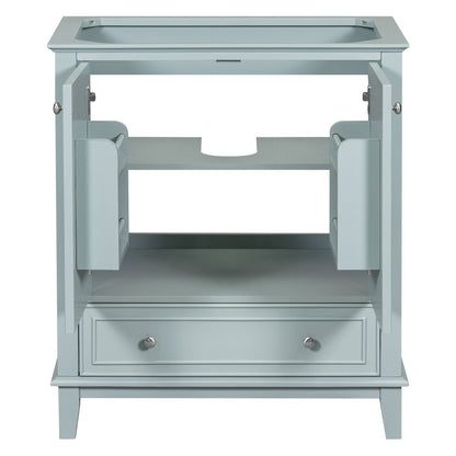 30" Bathroom Vanity without Sink, Base Only, Multi-functional Bathroom Cabinet with Doors and Drawer, Solid Frame and MD image 10