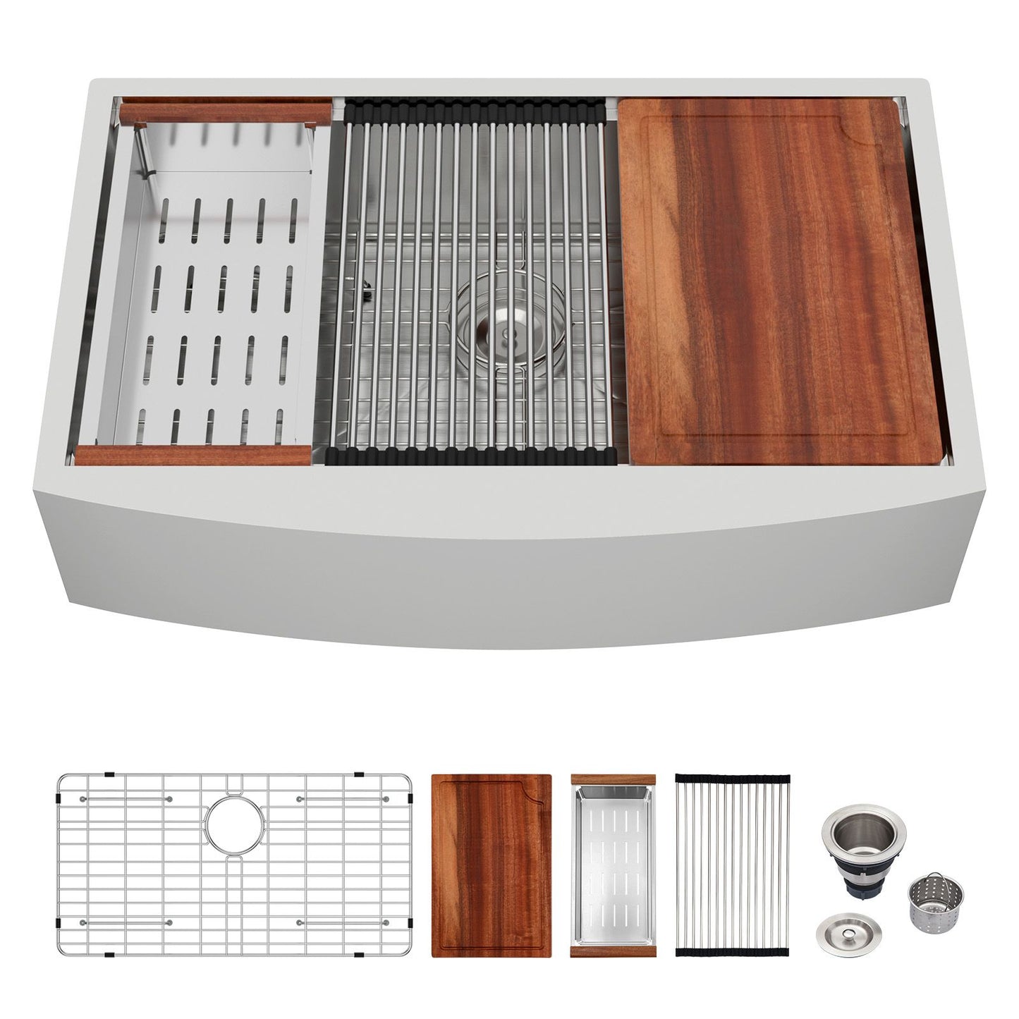 30 Farmhouse Sink Workstation - 30*21*9 Inch Kitchen Sink Stainless Steel 16 gauge Apron Front Kitchen Sink image 1