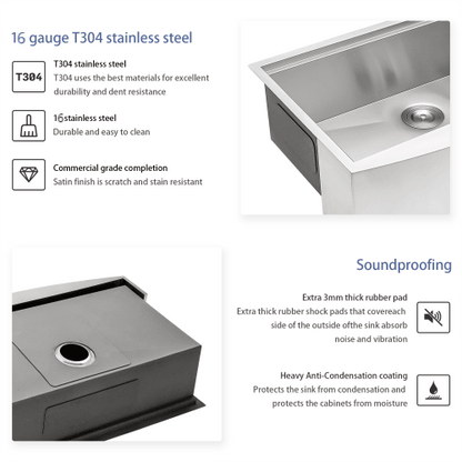 30 Farmhouse Sink Workstation - 30*21*9 Inch Kitchen Sink Stainless Steel 16 gauge Apron Front Kitchen Sink image 5