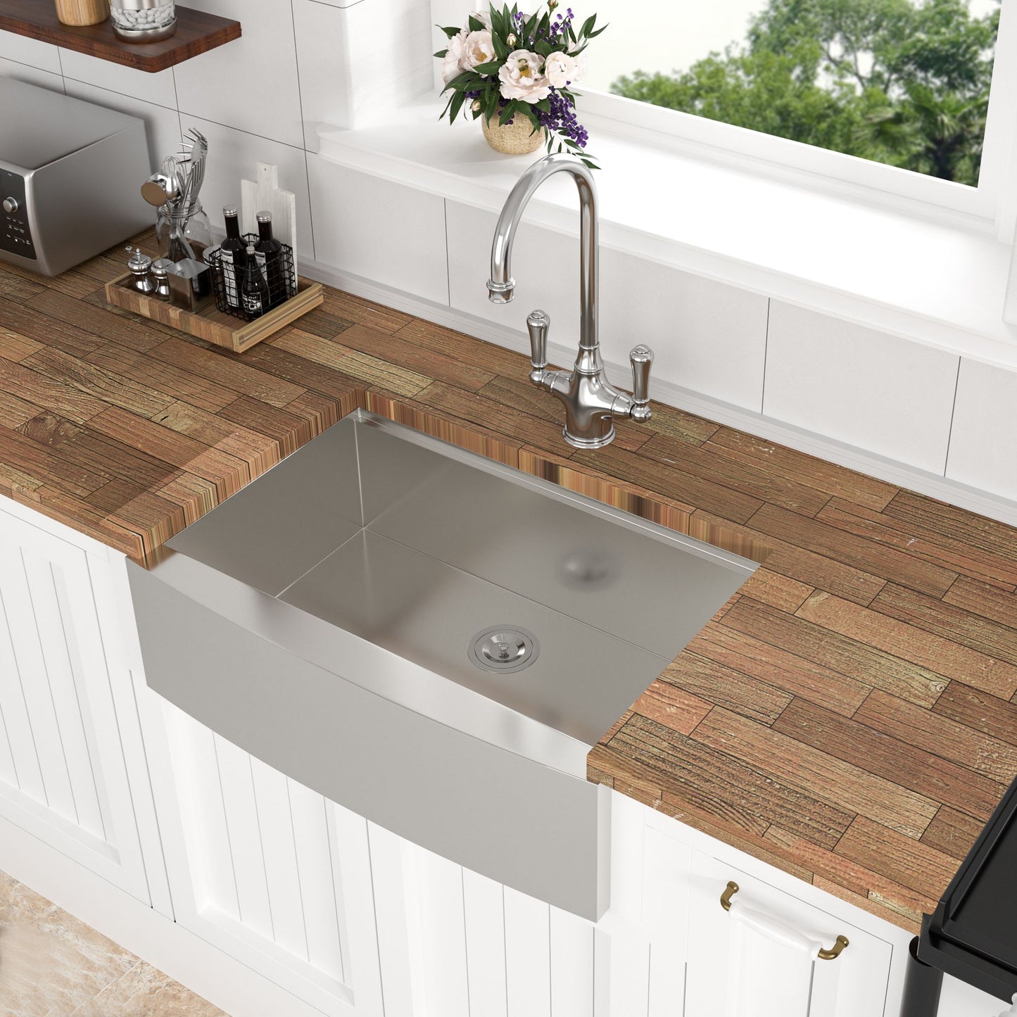 30 Farmhouse Sink Workstation - 30*21*9 Inch Kitchen Sink Stainless Steel 16 gauge Apron Front Kitchen Sink image 3