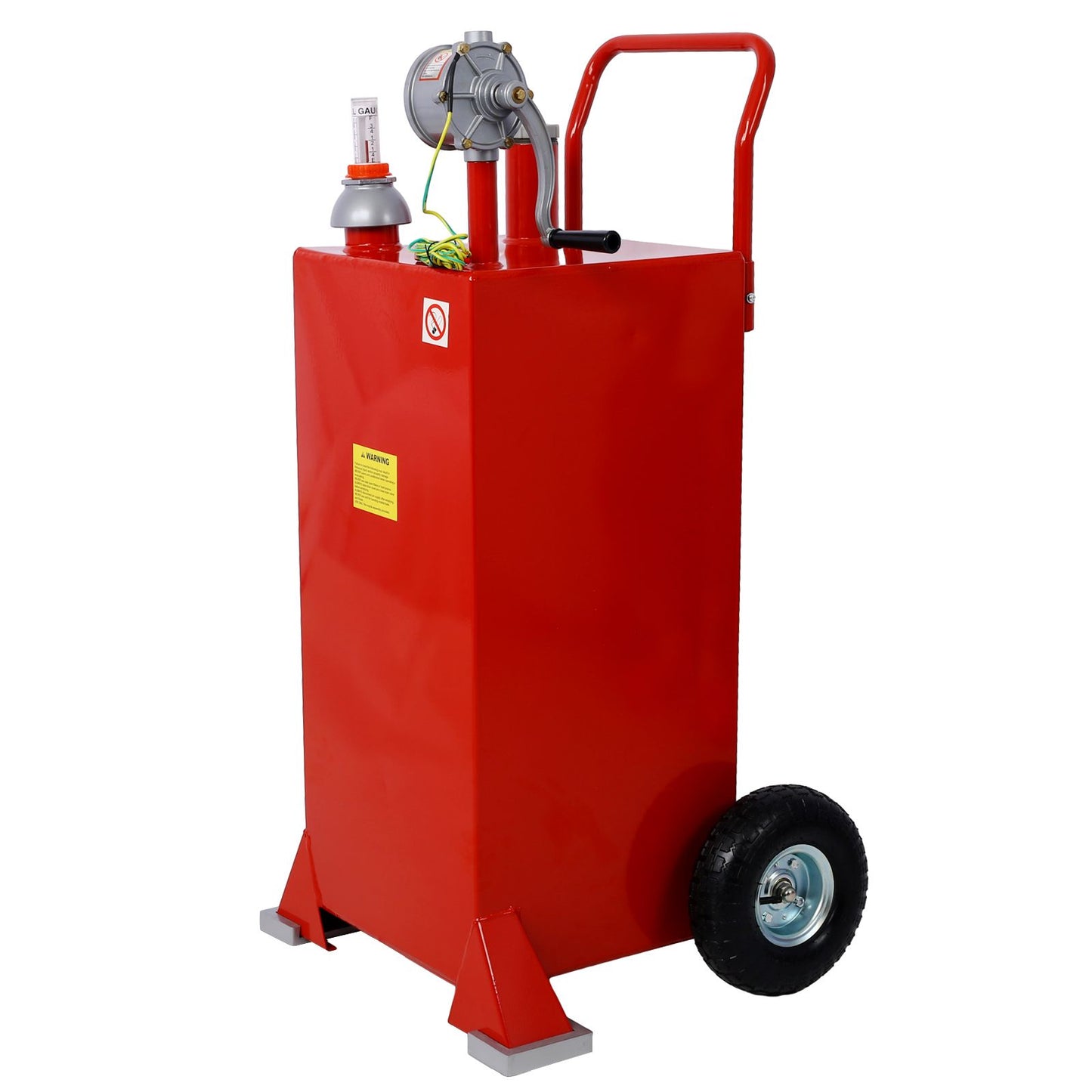 30 Gallon Gas Caddy With Wheels, Fuel Transfer Tank Gasoline Diesel Can Reversible Rotary Hand Siphon Pump, Fuel Storage image 4