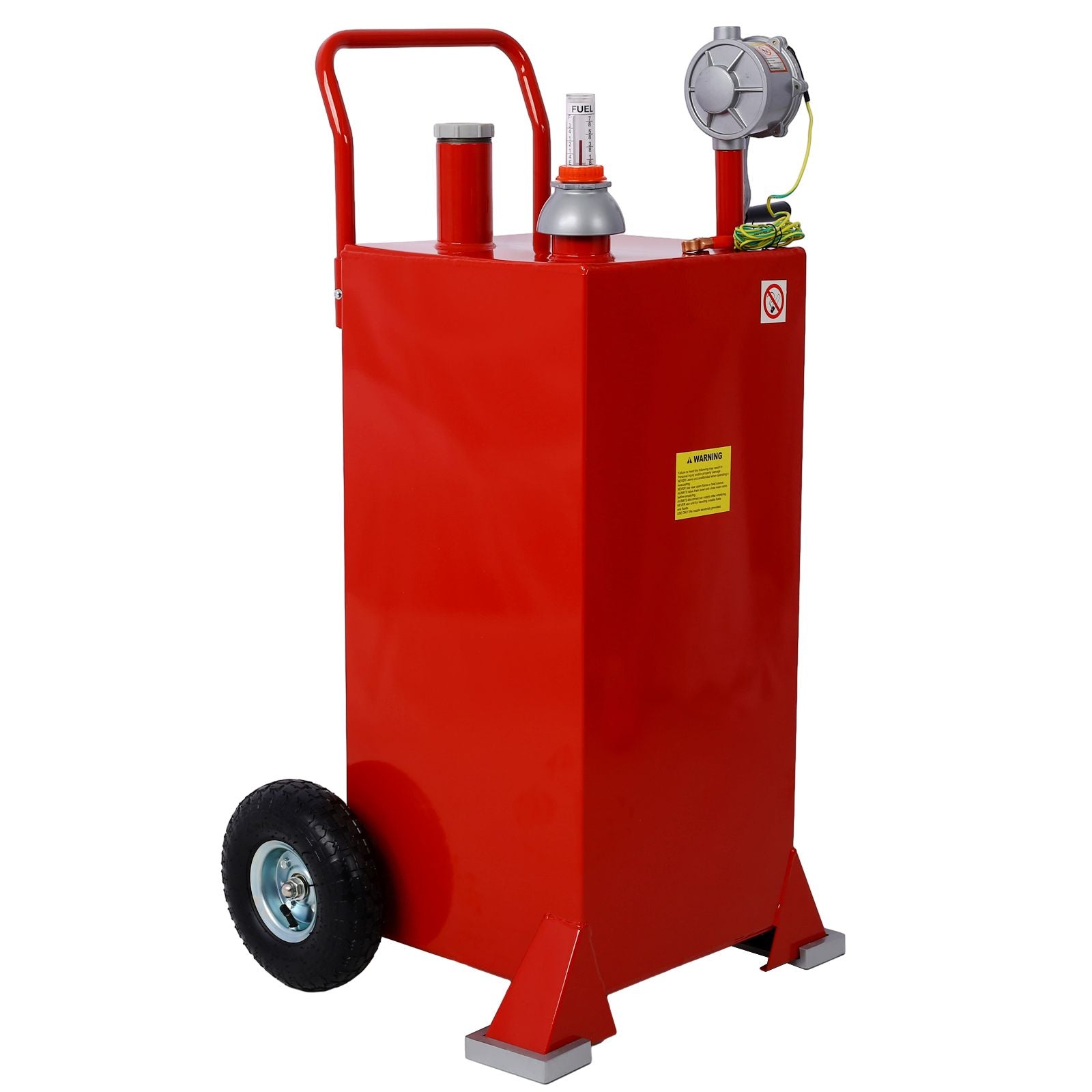 30 Gallon Gas Caddy With Wheels, Fuel Transfer Tank Gasoline Diesel Can Reversible Rotary Hand Siphon Pump, Fuel Storage image 2