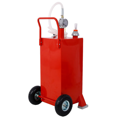 30 Gallon Gas Caddy With Wheels, Fuel Transfer Tank Gasoline Diesel Can Reversible Rotary Hand Siphon Pump, Fuel Storage image 6