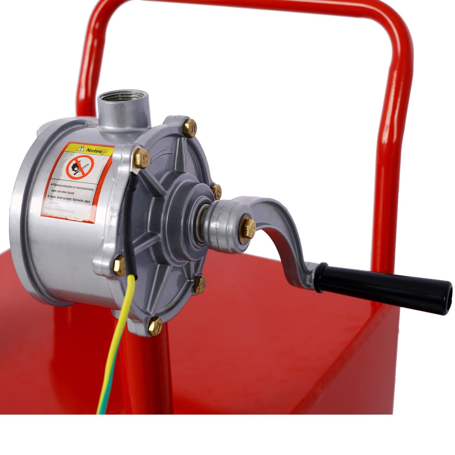 30 Gallon Gas Caddy With Wheels, Fuel Transfer Tank Gasoline Diesel Can Reversible Rotary Hand Siphon Pump, Fuel Storage image 9