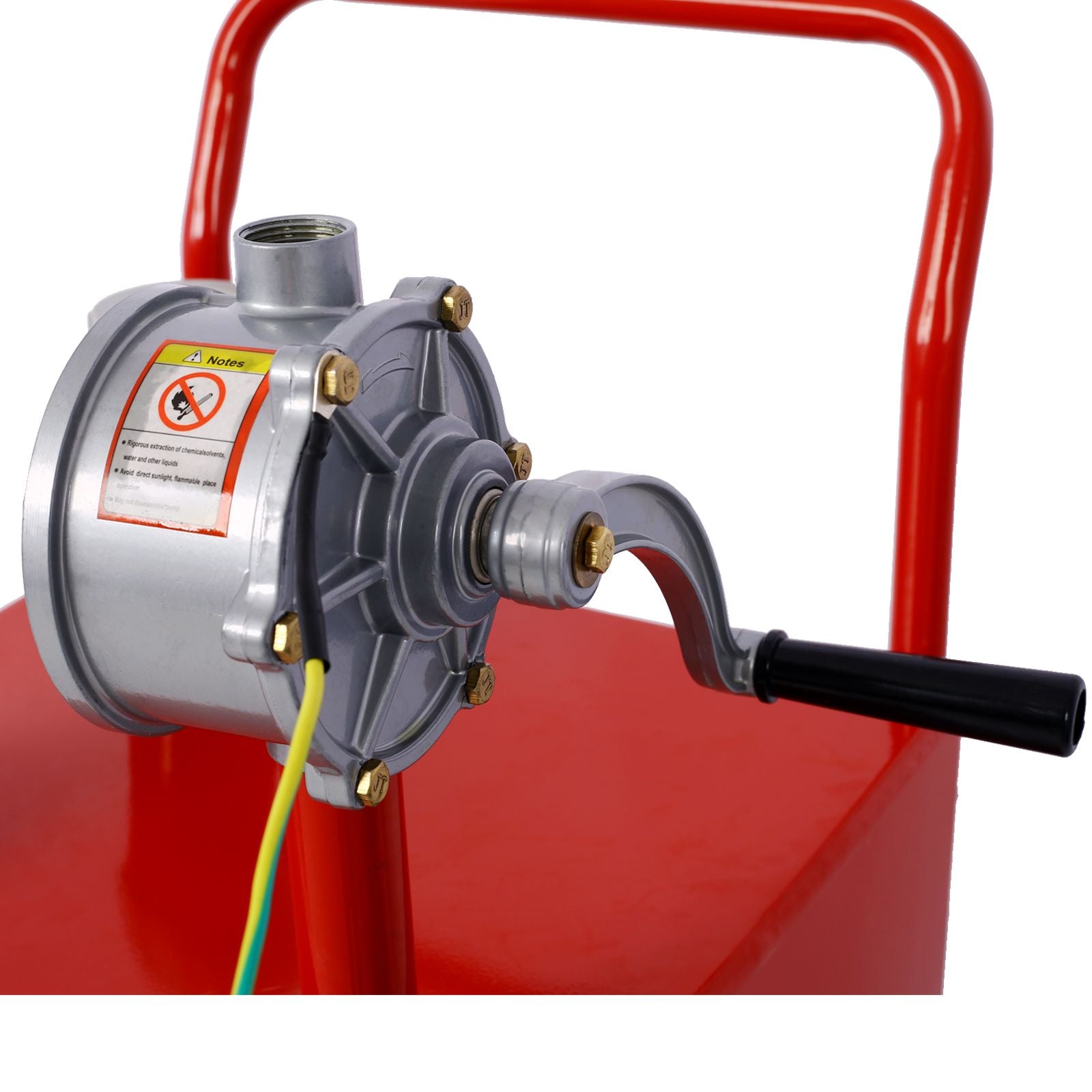 30 Gallon Gas Caddy With Wheels, Fuel Transfer Tank Gasoline Diesel Can Reversible Rotary Hand Siphon Pump, Fuel Storage image 9