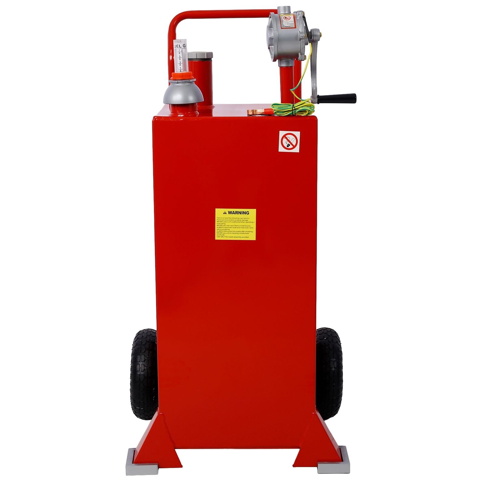 30 Gallon Gas Caddy With Wheels, Fuel Transfer Tank Gasoline Diesel Can Reversible Rotary Hand Siphon Pump, Fuel Storage image 3