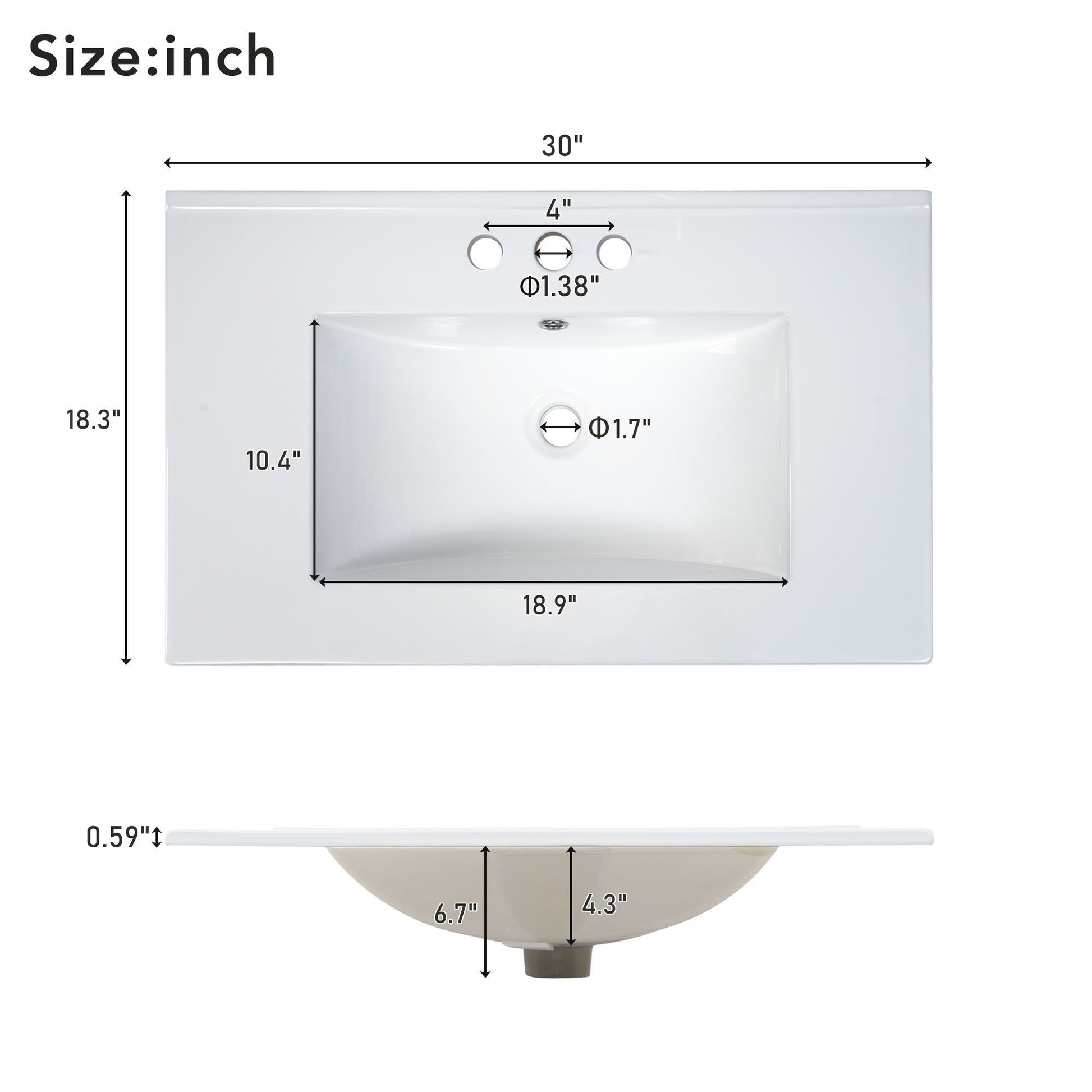 30" Gray Bathroom Vanity with Single Sink, Combo Cabinet Undermount Sink, Bathroom Storage Cabinet with 2 Doors and a Dr image 9