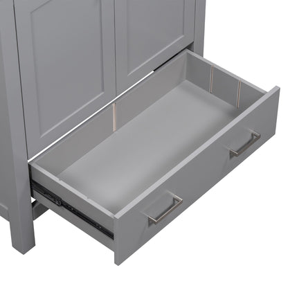 30" Gray Bathroom Vanity with Single Sink, Combo Cabinet Undermount Sink, Bathroom Storage Cabinet with 2 Doors and a Dr image 19