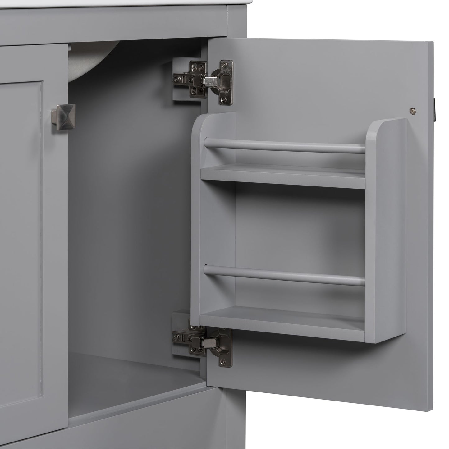 30" Gray Bathroom Vanity with Single Sink, Combo Cabinet Undermount Sink, Bathroom Storage Cabinet with 2 Doors and a Dr image 17