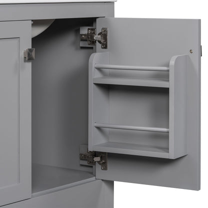 30" Gray Bathroom Vanity with Single Sink, Combo Cabinet Undermount Sink, Bathroom Storage Cabinet with 2 Doors and a Dr image 17