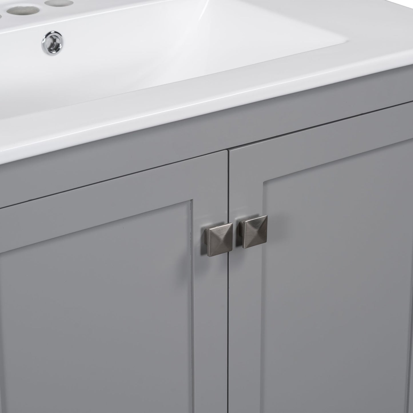 30" Gray Bathroom Vanity with Single Sink, Combo Cabinet Undermount Sink, Bathroom Storage Cabinet with 2 Doors and a Dr image 16