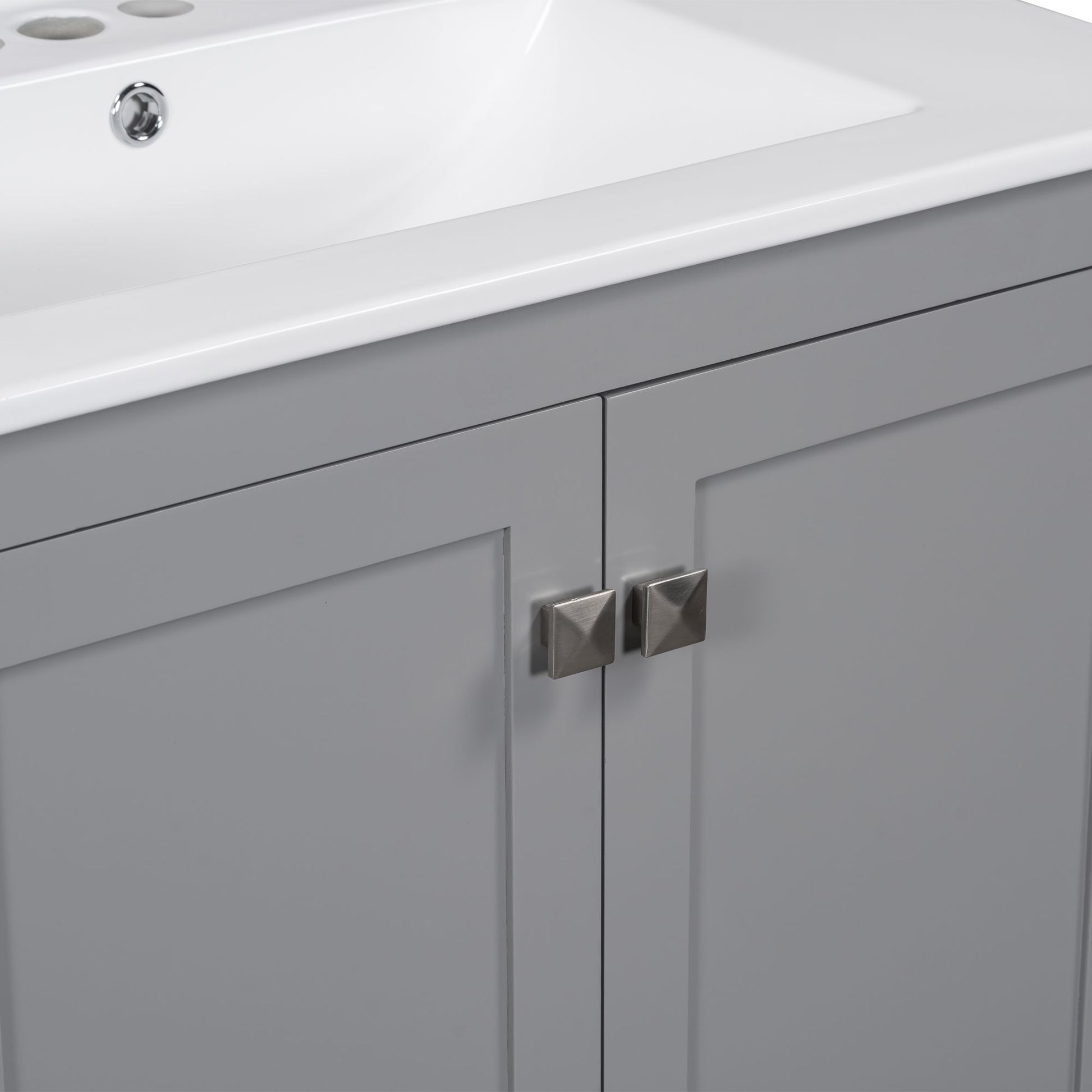 30" Gray Bathroom Vanity with Single Sink, Combo Cabinet Undermount Sink, Bathroom Storage Cabinet with 2 Doors and a Dr image 16