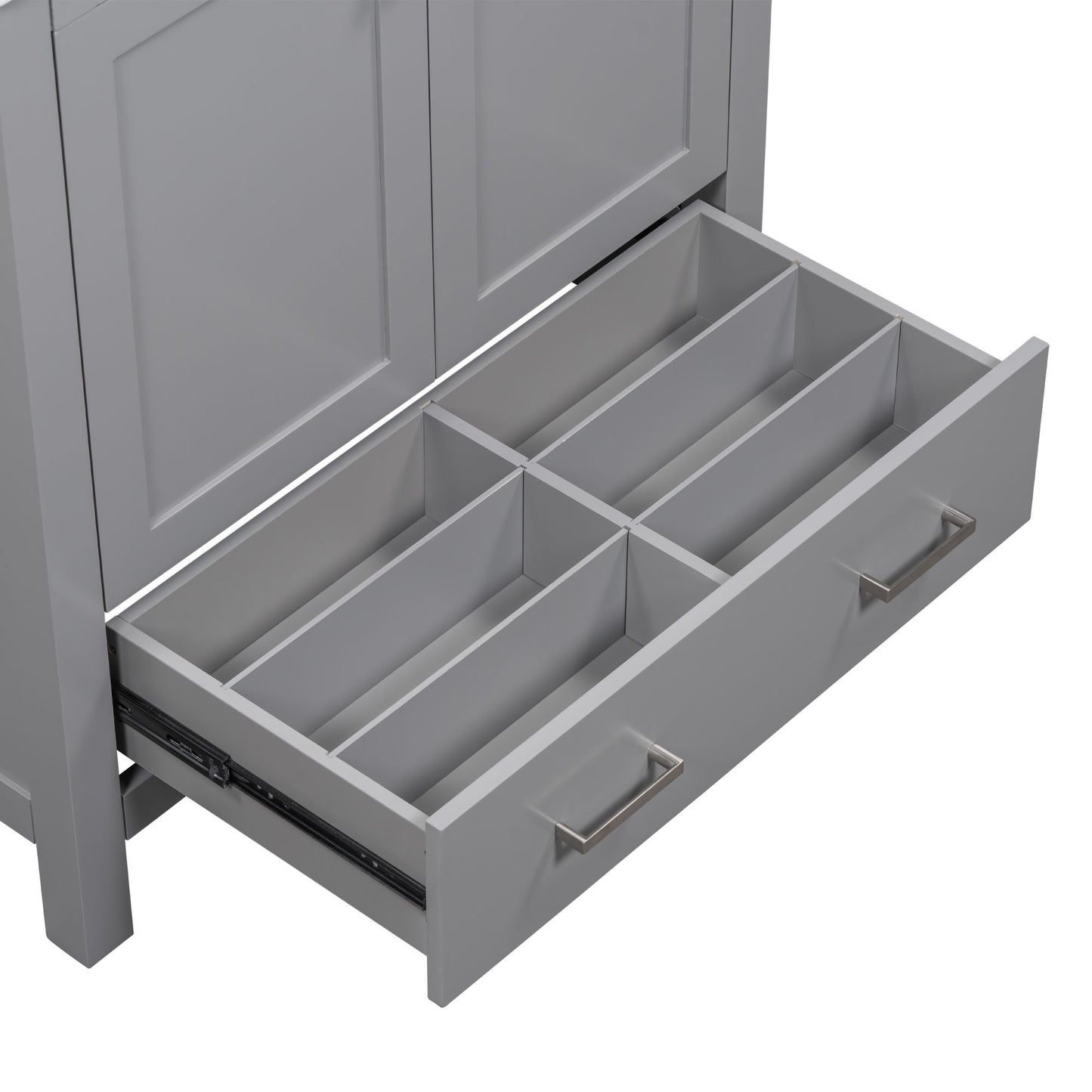 30" Gray Bathroom Vanity with Single Sink, Combo Cabinet Undermount Sink, Bathroom Storage Cabinet with 2 Doors and a Dr image 20