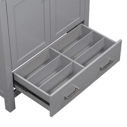 30" Gray Bathroom Vanity with Single Sink, Combo Cabinet Undermount Sink, Bathroom Storage Cabinet with 2 Doors and a Dr image 20
