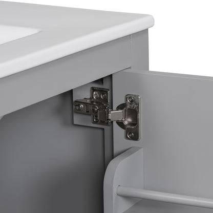 30" Gray Bathroom Vanity with Single Sink, Combo Cabinet Undermount Sink, Bathroom Storage Cabinet with 2 Doors and a Dr image 18