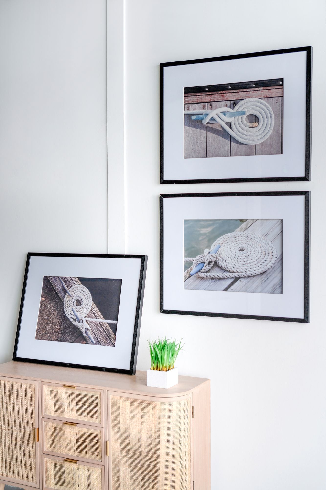 30" x 24" Rope Wall Art with Black Frame, Wall Decor for Living Room Bedrrom Entryway Office, Set of 3 image 9