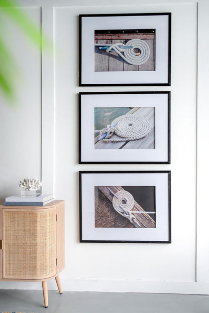 30" x 24" Rope Wall Art with Black Frame, Wall Decor for Living Room Bedrrom Entryway Office, Set of 3 image 1