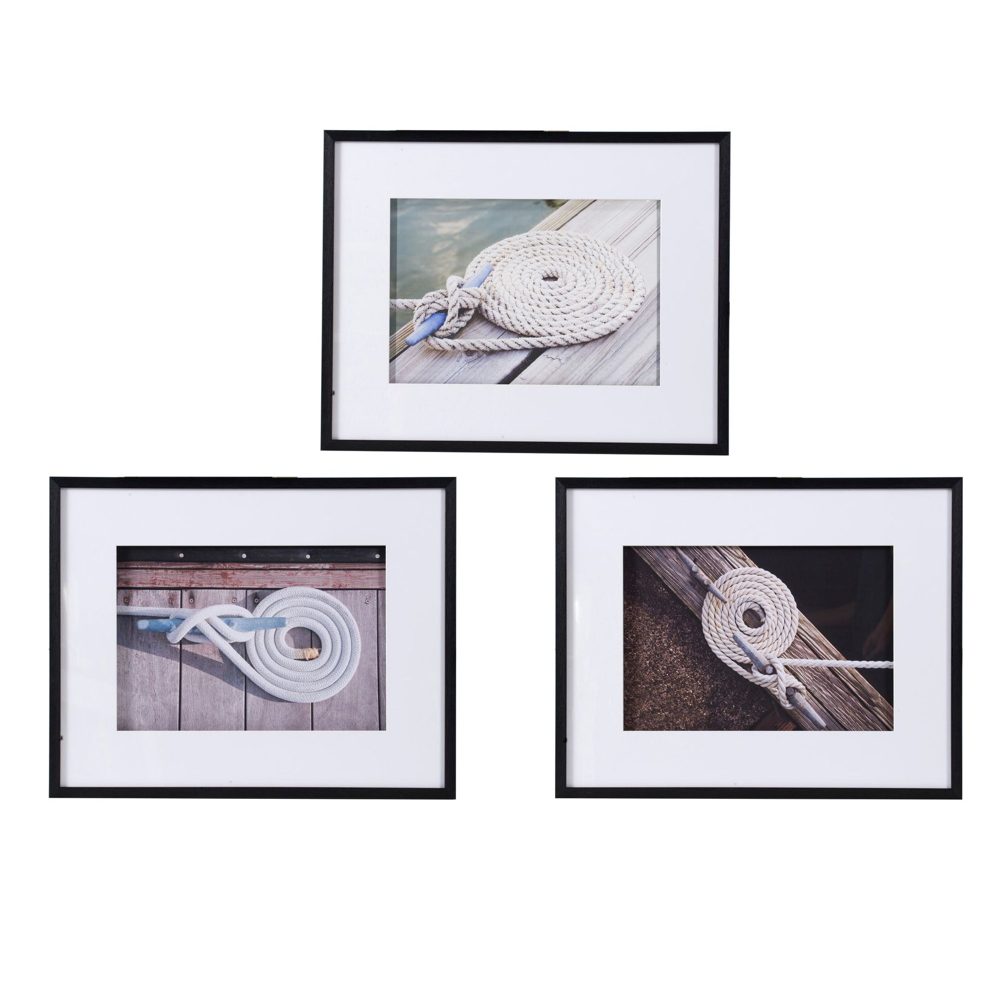 30" x 24" Rope Wall Art with Black Frame, Wall Decor for Living Room Bedrrom Entryway Office, Set of 3 image 2
