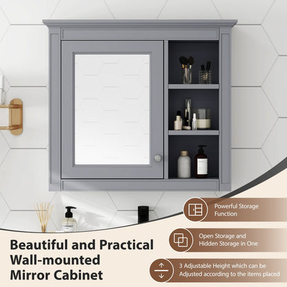 30'' x 28'' Medicine Cabinet, Wall Mounted Bathroom Storage Cabinet, Modern Bathroom Wall Cabinet with Mirror,Medicine C image 7